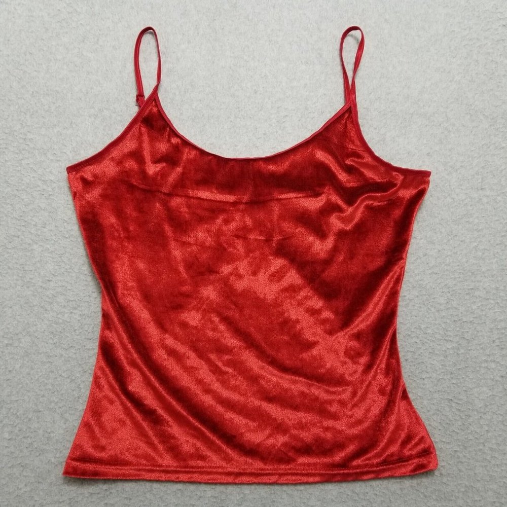 Rene Rofe Tank Top Womens Medium Red‎ Velour Lingerie